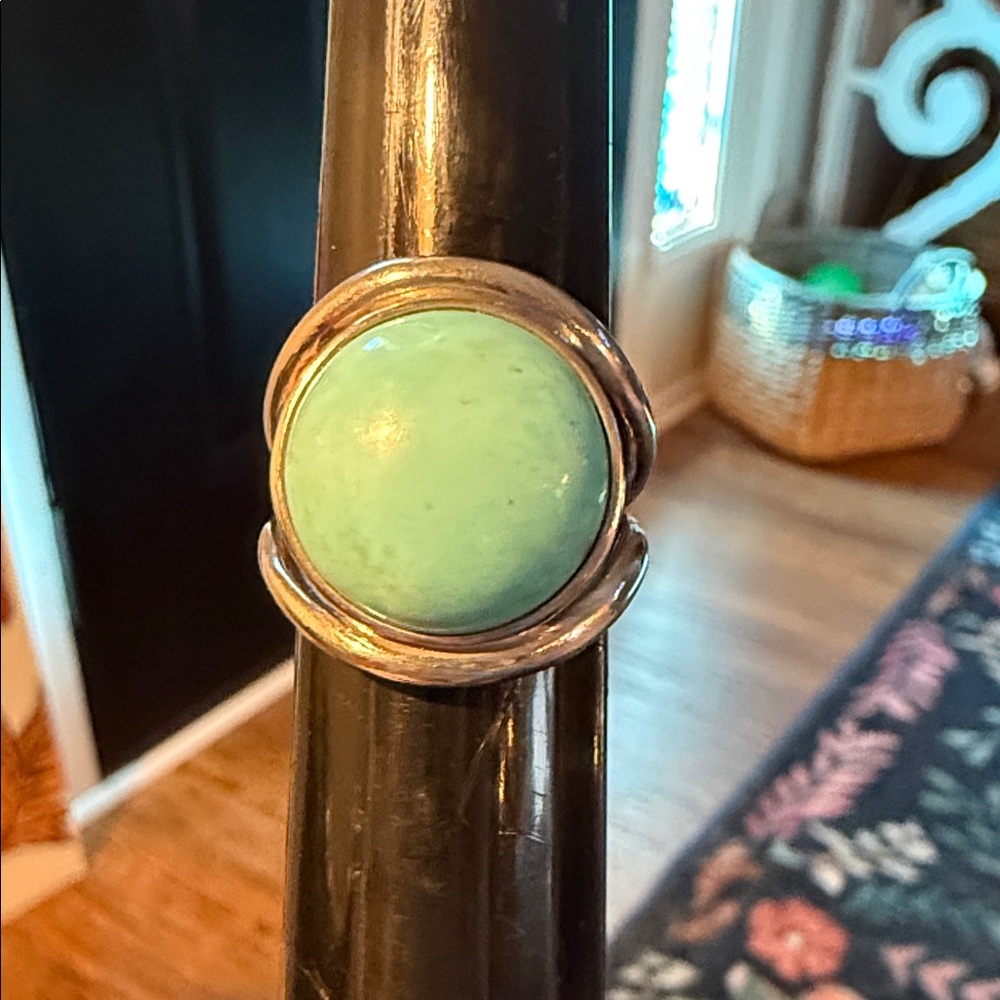 Sterling Silver Amazonite Statement Ring Large Do… - image 1